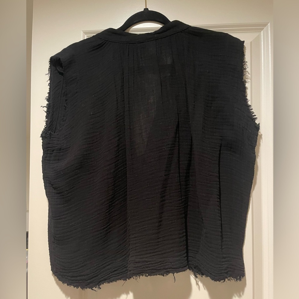 9 Seed IDYLLWILD sleeveless top in lightweight gauze - black - Picture 4 of 7
